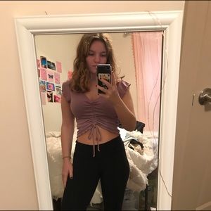 NWOT flair sleeve purple top